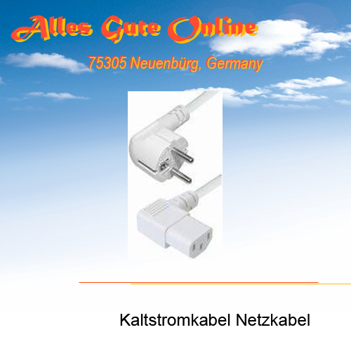 Kaltstromkabel (Netzkabel) 1,8m, weiß, gebraucht